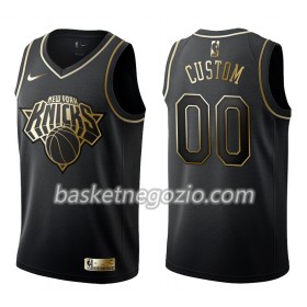 Canotte Uomo New York Knicks Personalizzate Nike Nero Golden Edition Swingman